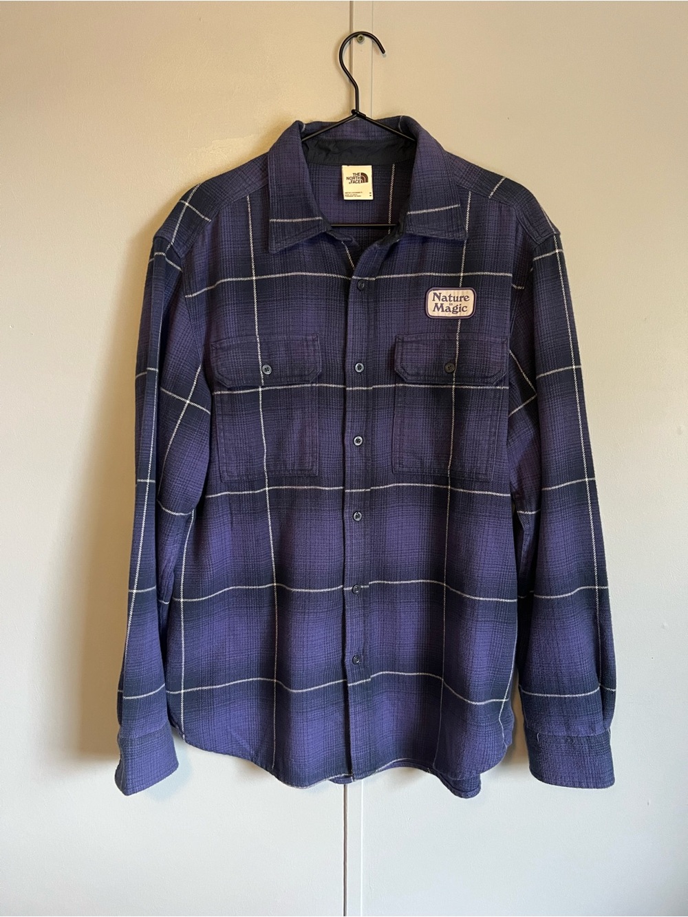 North Face Nature is Magic Flannel Blue Mens Medium